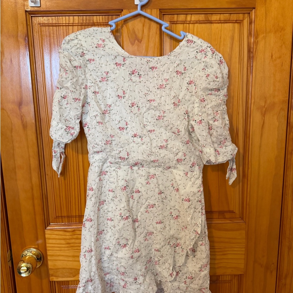Floral Dress - White and Pink